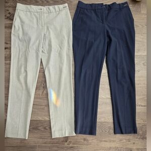 Badgley Mischka Grey and Navy Straight Leg Pants